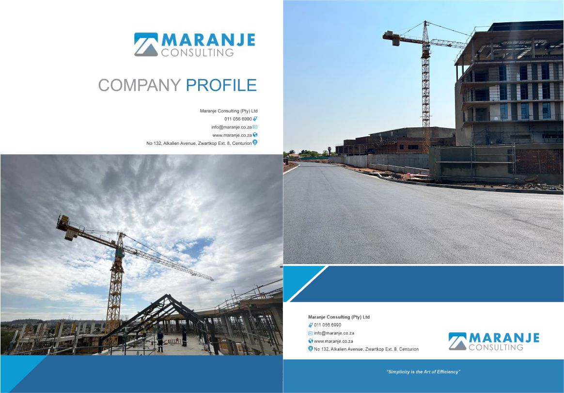 Professional company profile design for Marang by Jabulani Design Studio showcasing corporate business profile design in Gauteng South Africa