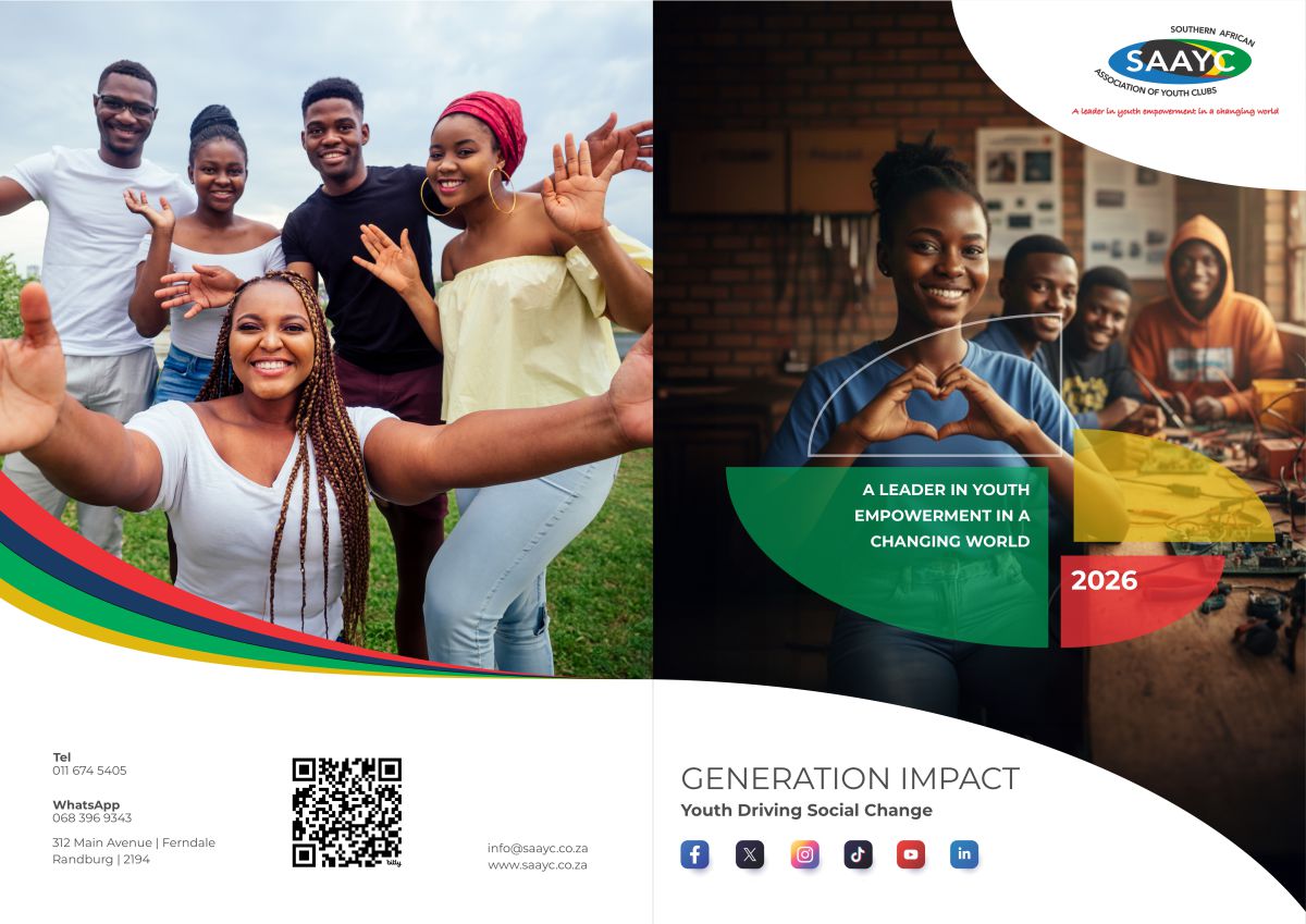 “Professional booklet cover design for SAAYC by Jabulani Design Studio – booklet designer Gauteng South Africa”